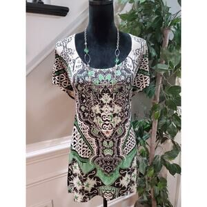 Style & Co. Women's Multicolor Polyester Scoop Neck Short Sleeve Top Blouse XL